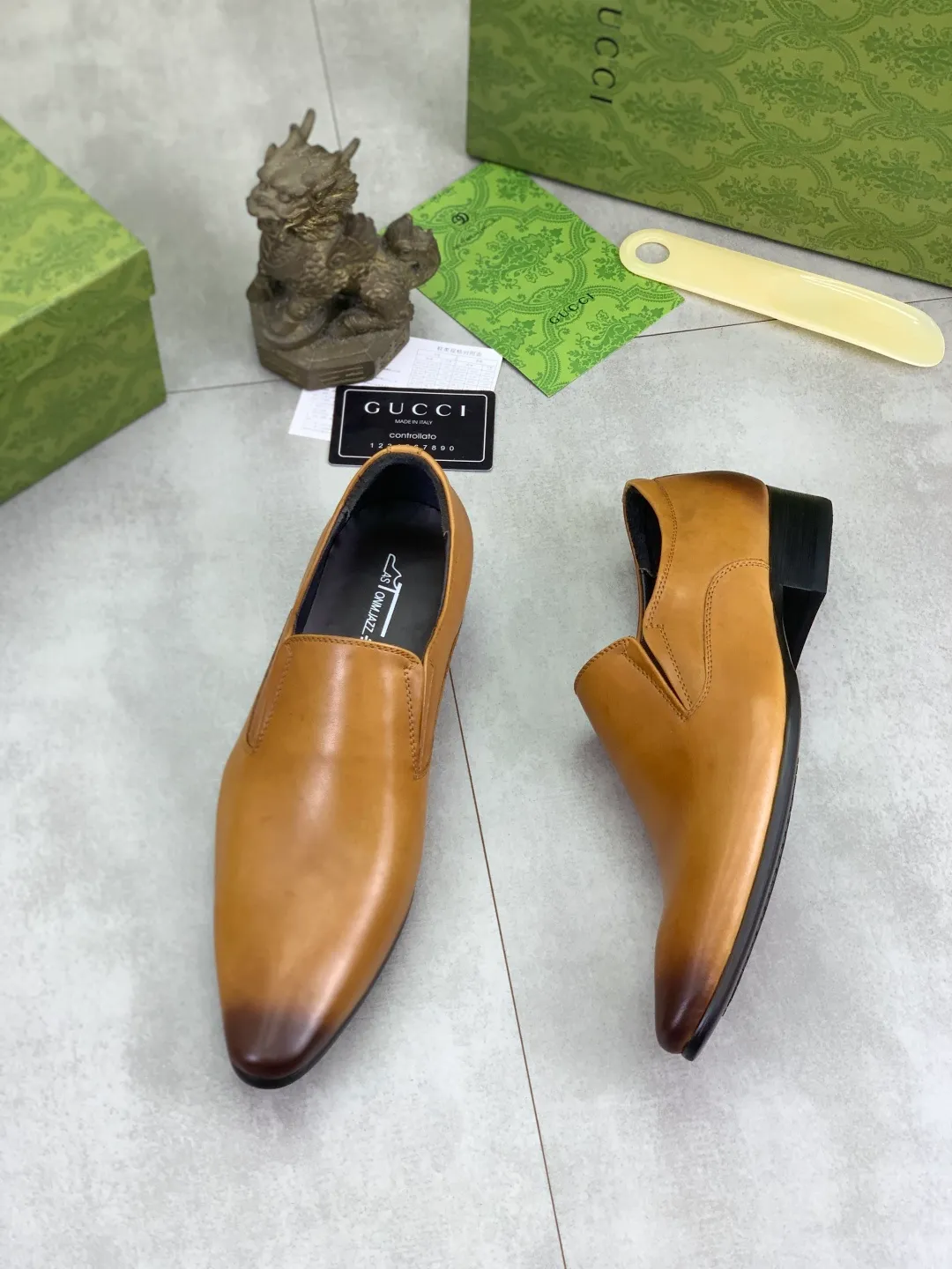 Men's Men's Shoes 💰P500 [New Style] 💰💎💎💎 [Gucci] GUCCI high-end men's formal business leather shoes, original order 1:1! Original imported high-end calfskin, original metal buckle, imported first-layer pigskin lining for feet, original high-end outsole, men's shoe size: 38-44